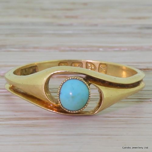 fig 1. Edwardian Turquise Floating Twist Ring, Chester 1910