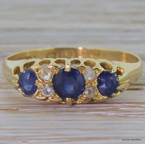 fig 1. Edwardian Sapphire Trilogy & Diamond Ring, dated 1907