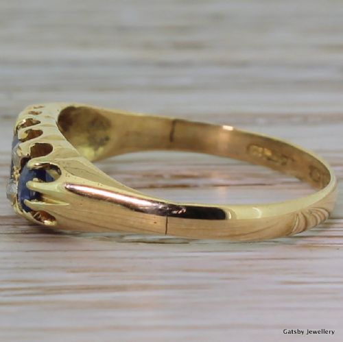 fig 2. Edwardian Sapphire Trilogy & Diamond Ring, dated 1907