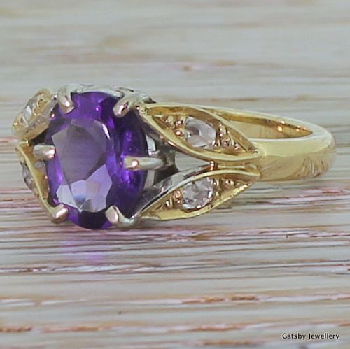 Art Nouveau Amethyst & Diamond Ring, Circa 1900
