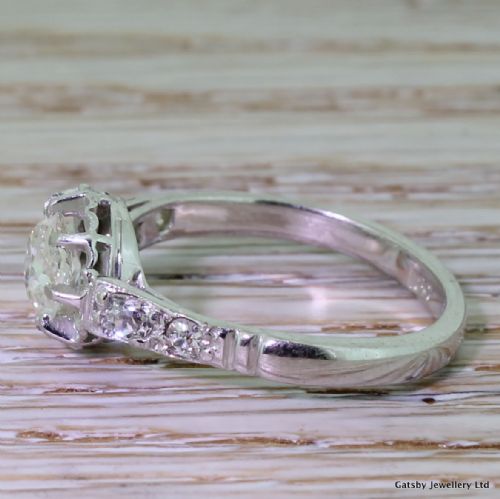 fig 2. Art Deco 1.04 Carat Old Mine Cut Diamond Engagment Ring, circa 1935