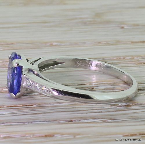 fig 2. Art Deco 1.25 Carat Oval Cut Tanzanite Engagement Ring, circa 1925