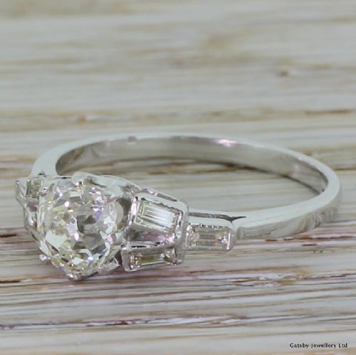 Art Deco 1.02 Carat Old Cut Diamond Engagement Ring, Circa 1935
