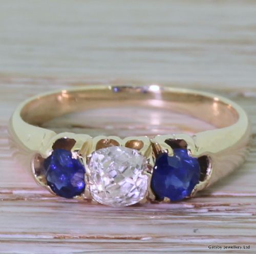 fig 1. Victorian Diamond & Sapphire Trilogy Ring, circa 1880
