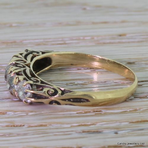 fig 2. Victorian 1.50 Carat Old Cut Diamond Five Stone Ring, circa 1890