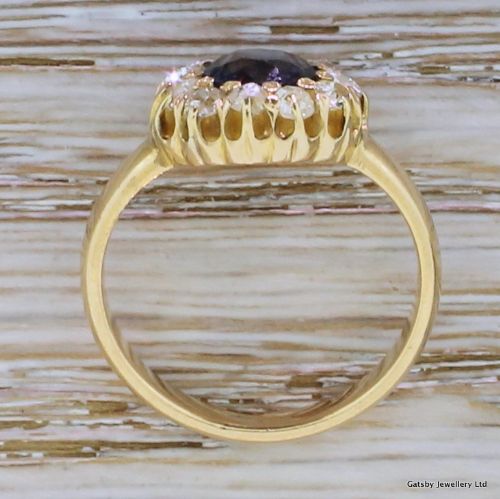 fig 3. Victorian 1.25 Carat Sapphire & Diamond Cluster Ring, circa 1900