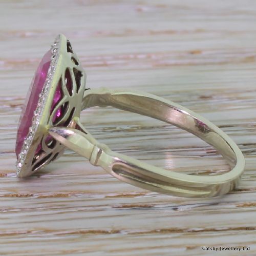 fig 2. Art Deco 4.00 Carat Hexagonal Cut Ruby Ring, circa 1925