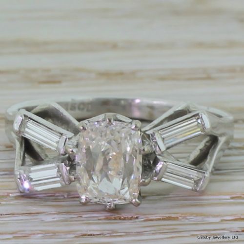 fig 1. Art Deco 1.61 Carat Old Cut Diamond