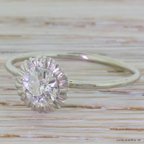 Art Deco 0.52 Carat Old Cut Diamond Engagement Ring, Circa 1930
