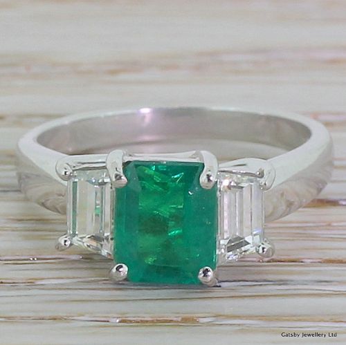 fig 1. Art Deco 1.50 Carat Colombian Emerald & Diamond Trilogy Ring, circa 1935