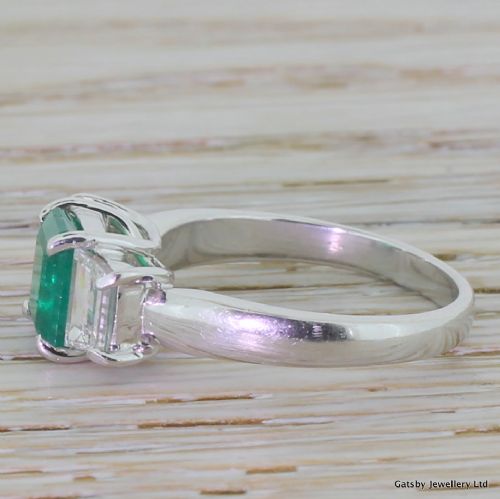 fig 2. Art Deco 1.50 Carat Colombian Emerald & Diamond Trilogy Ring, circa 1935