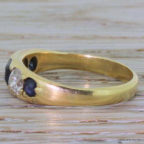 fig 2. Victorian Sapphire & Diamond Five Stone Ring, circa 1890
