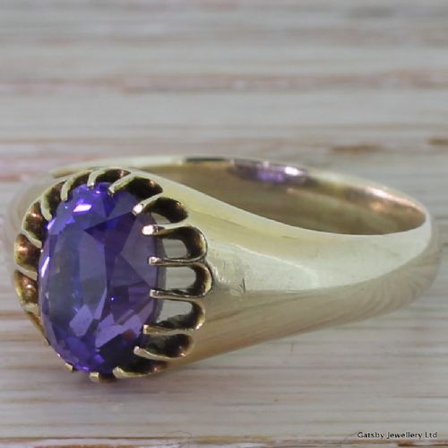 Victorian 2.50 Carat Colour Change Sapphire Ring, Circa 1900
