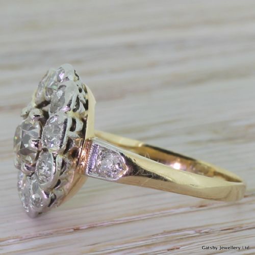 fig 2. Victorian 1.85 Carat Old Cut Diamond Cluster Ring, circa 1900