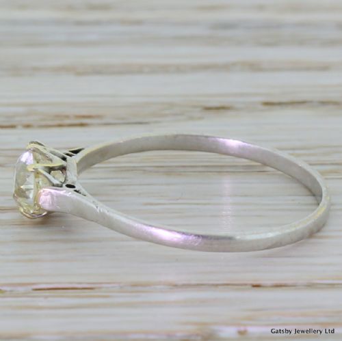 fig 2. Art Deco 0.94 Carat Old Cushion Cut Diamond Engagement Ring, French, circa 1920
