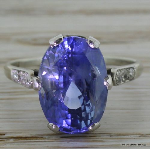 fig 1. Art Deco 8.70 Carat Natural Sapphire Ring, circa 1920