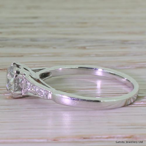 fig 2. Art Deco 1.03 Transitional Cut Diamond Engagement Ring, circa 1935