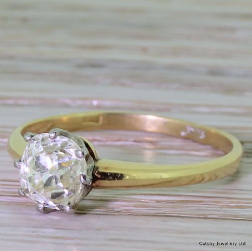 Edwardian 1.07 Carat Diamond Solitaire Engagement Ring, Circa 1905
