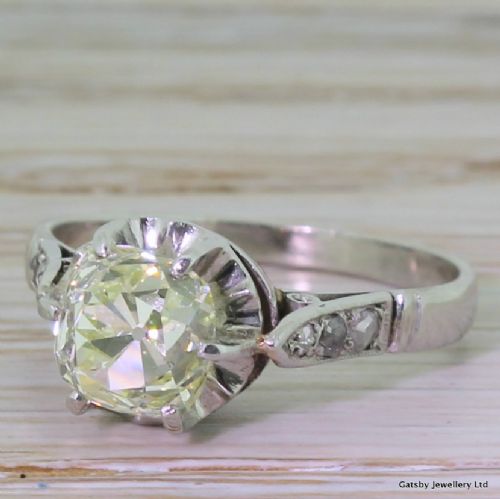 Art Deco 1.47 Carat Old Cut Diamond Engagement Ring, Circa 1930
