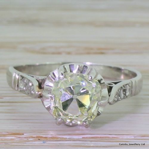 fig 1. Art Deco 1.47 Carat Old Cut Diamond Engagement Ring, circa 1930
