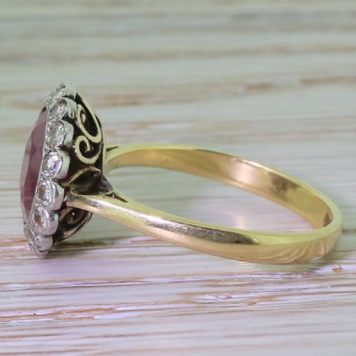 fig 2. Edwardian 3.00 Carat Ruby & Old Cut Diamond Cluster Ring, circa 1910