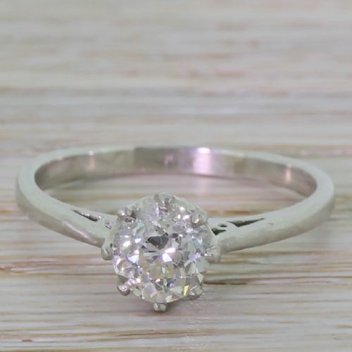 fig 1. Art Deco 1.03 Carat Old Cut Solitaire Engagement Ring, London, dated 1938
