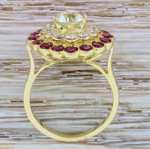 fig 3. Art Deco 0.92 Carat Old Cut Diamond & Ruby Cluster Ring, French, circa 1935