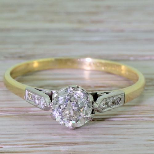 fig 1. Art Deco 0.71 Old Cut Diamond Engagement Ring, circa 1915