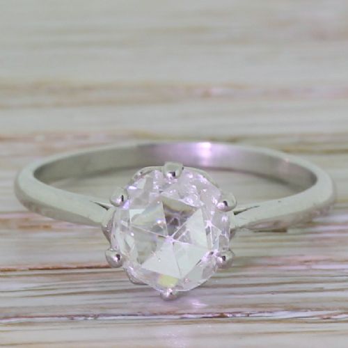 fig 1. Art Deco 0.73 Carat Rose Cut Diamond Engagement Ring, circa 1920