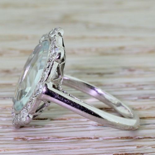 fig 2. Art Deco Fancy Cut Aquamarine & Old Cut Diamond Ring, circa 1935