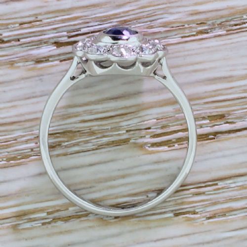 fig 3. Art Deco 0.50 Carat Sapphire & 0.50 Carat Diamond Flower Cluster, circa 1925