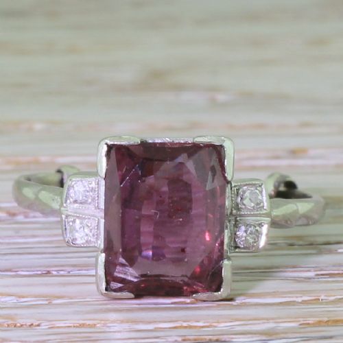 fig 1. Art Deco 3.50 Carat Pink Sapphire & Diamond Ring, circa 1935