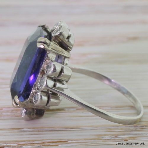 fig 2. Art Deco 8.73 Carat Tanzanite & Old Cut Diamond Ring, circa 1930
