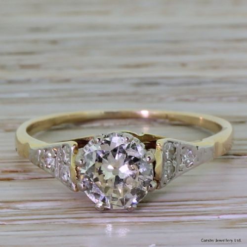 fig 1. Art Deco 0.95 Carat Old European Cut Diamond Engagement Ring, circa 1935