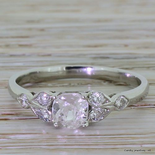 fig 1. Art Deco 0.55 Carat Old Cut Diamond Engagement Ring, circa 1915