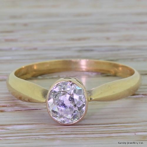 fig 1. Victorian 0.90 Carat Old Cut Diamond Engagement Ring, circa 1880