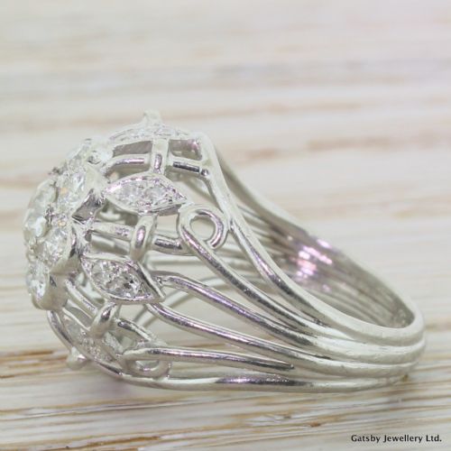 fig 2. Art Deco 1.63 Carat Old Cut Diamond Cluster Ring, circa 1940