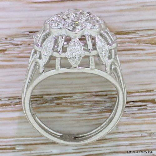 fig 3. Art Deco 1.63 Carat Old Cut Diamond Cluster Ring, circa 1940