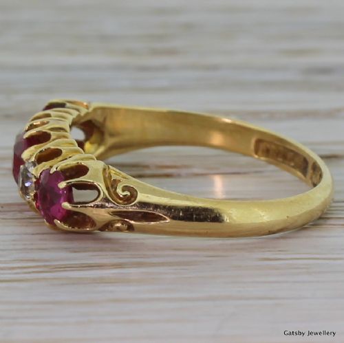 fig 2. Edwardian Ruby & Diamond Five Stone Ring, dated 1912