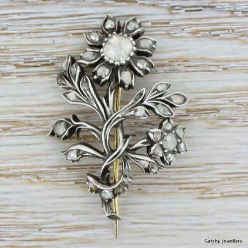 fig 1. Georgian Diamond Floral Spray Brooch, circa 1820