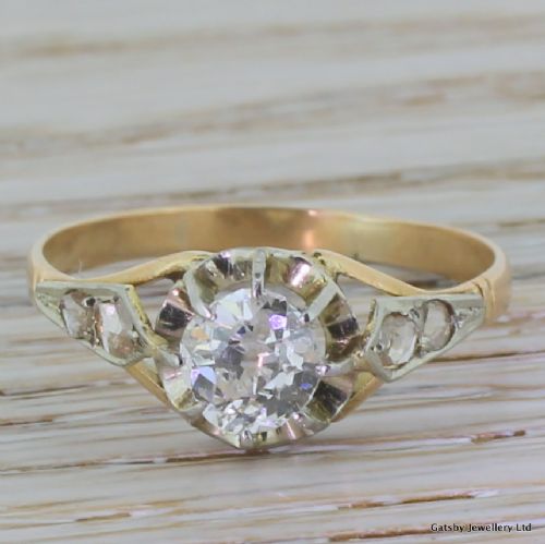 fig 1. Art Deco 0.92 Carat Old Cut Diamond Engagement Ring, circa 1915