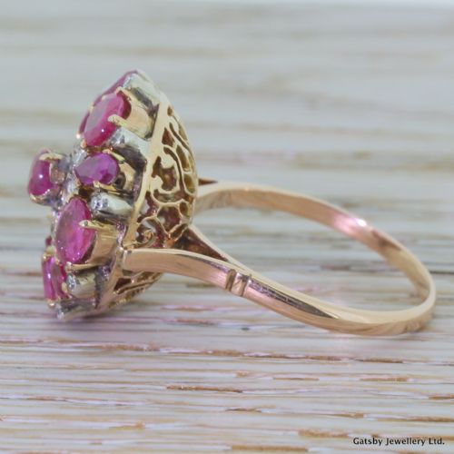 fig 2. Mid Century 2.75 Carat Ruby & Diamond Cocktail Ring, circa 1955