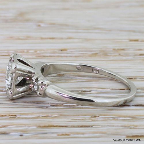 fig 2. Mid Century 0.72 Carat Transitional Cut Diamond Engagement Ring, circa 1950