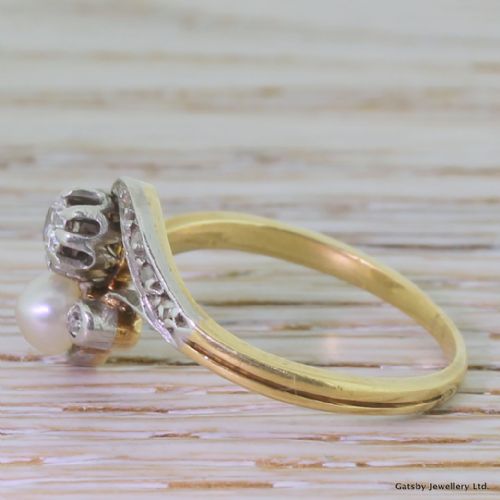 fig 2. Art Nouveau Old Cut Diamond & Pearl
