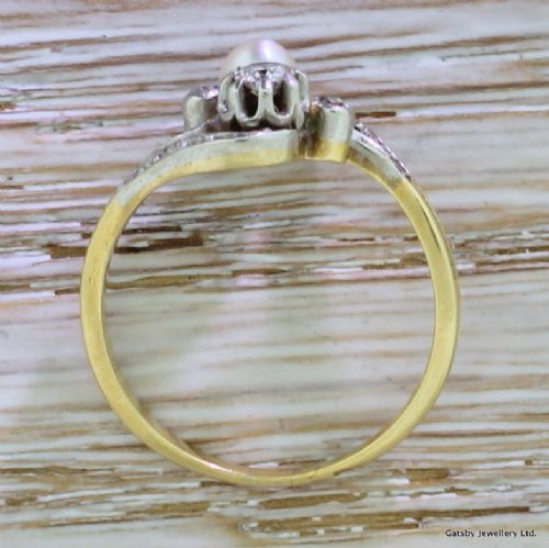 fig 3. Art Nouveau Old Cut Diamond & Pearl
