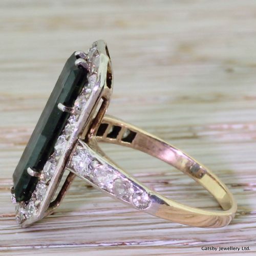 fig 2. Art Deco 1.50 Carat Fancy Cut Sapphire & Old Cut Diamond Ring, French, circa 1935