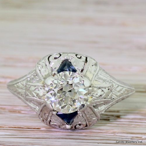 fig 1. Art Deco 0.90 Carat Old Cut Diamond