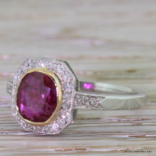 Art Deco 1.25 Carat Ruby & Diamond Ring, Circa 1935

