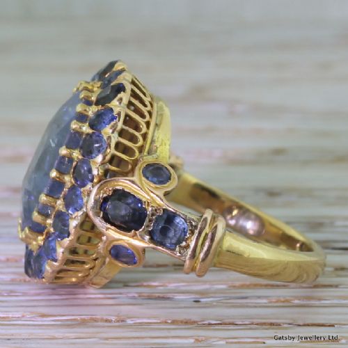 fig 2. Georgian 11.00 Carat Sapphire Cluster Ring, circa 1820