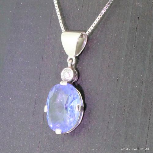 Art Deco 5.00 Carat Sapphire & Diamond Pendant, Circa 1935
